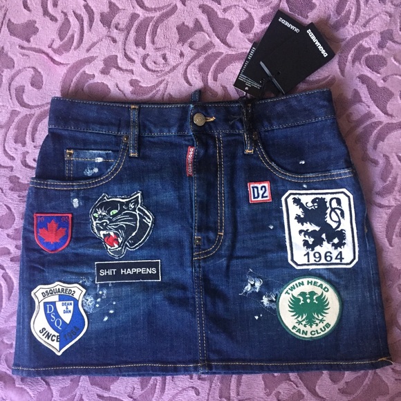 DSQUARED Dresses & Skirts - Dsquared2 Patches Denim Mini Skirt